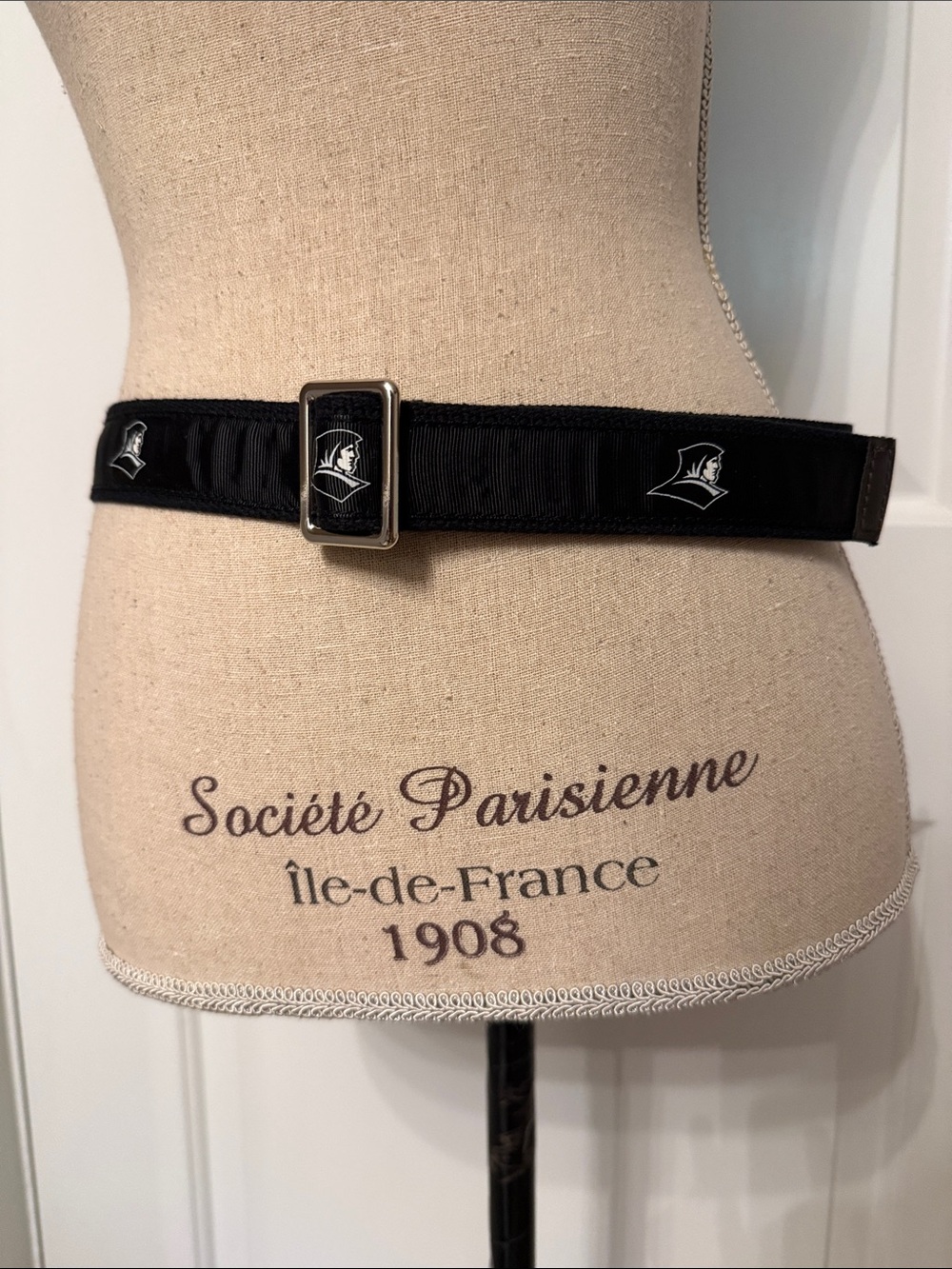 Gells Provicence College Friars Black ribbon Canvas Logo-Emblem Belt size S